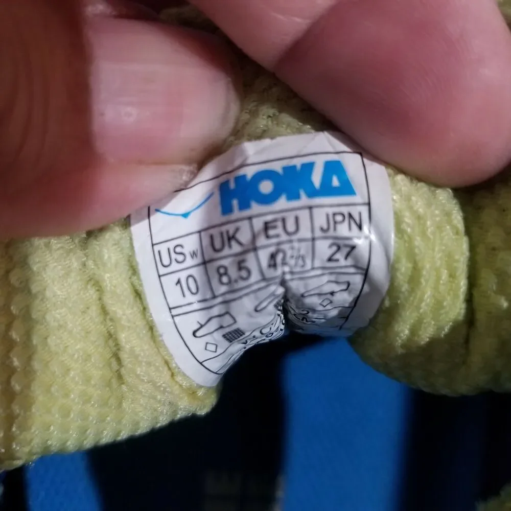 Hoka One One Clifton 2 Running Shoes Women’s Size 10 Blue Yellow